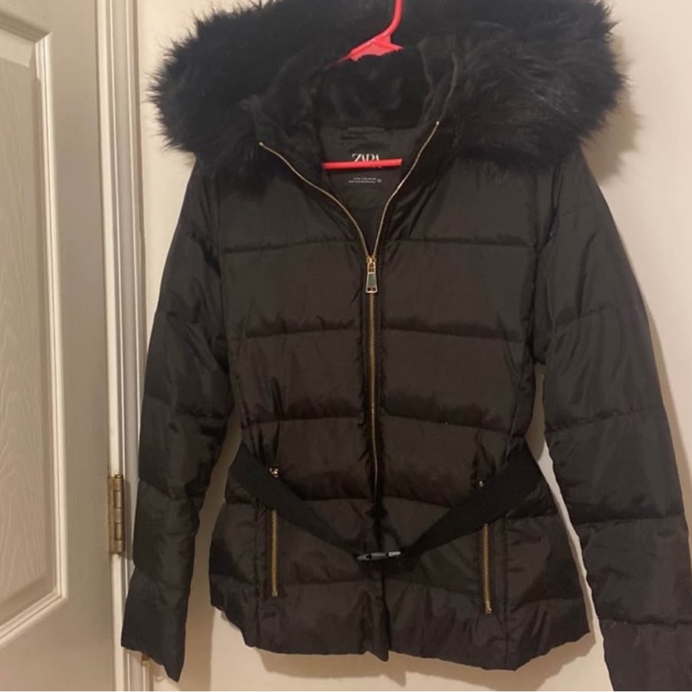 Zara black puffer jacket size medium